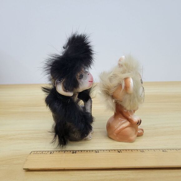 Vintage Bradley Exclusives Japan Anthropomorphic Monkey & Lion Furry Figurines - Picture 11 of 12
